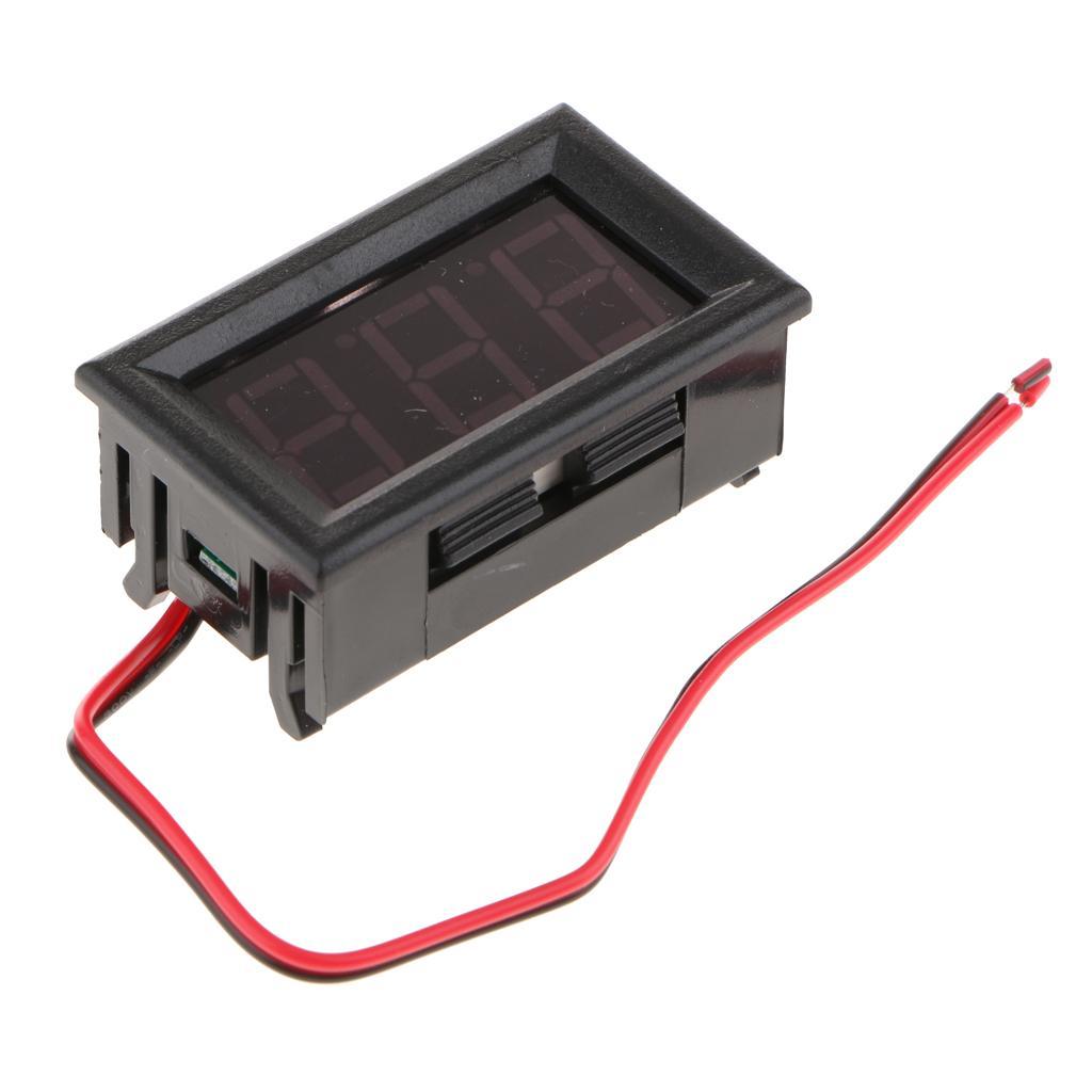2 Pcs DC 5V-120V Voltmeter LED Panel Digital Voltage Meter Green+Blue 48 x 29 x 22mm