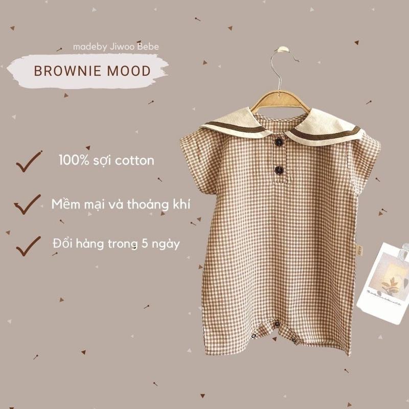 Bodysuit Cho Bé Dáng Thủy Thủ Hoạ Tiết Kẻ Ô - Bộ Liền Thân Kẻ Thủy Thủ Phối Màu Cho Bé Trai Và Bé Gái