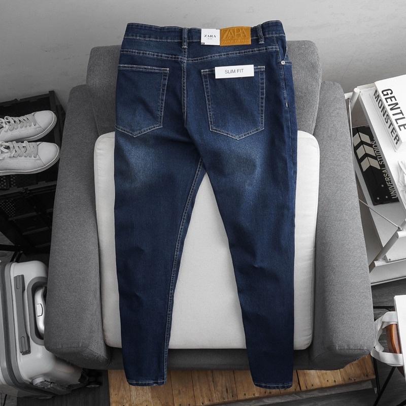 Quần jean nam xanh nhạt hàng cao cấp VNXK co giãn slimfit