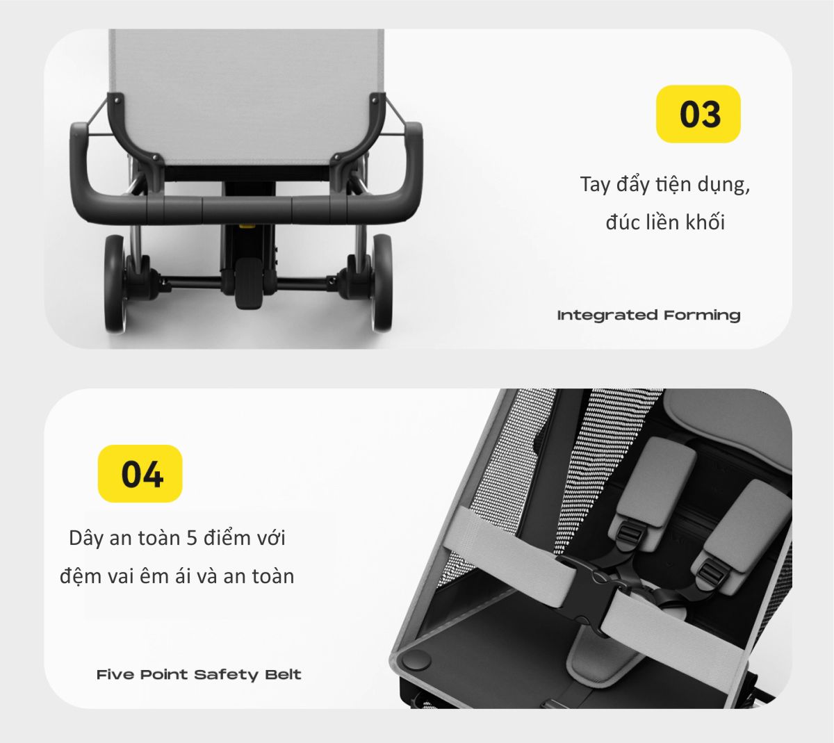 Xe đẩy gấp gọn tự động cho bé từ 6-36 tháng tuổi Kinderkraft KP6 - Màu xám