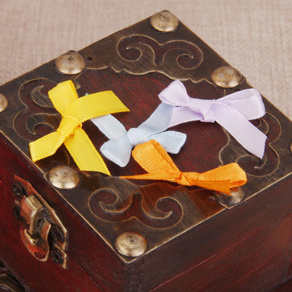 Pack of 100 Mini Satin Ribbon Flowers Bows for DIY Craft Wedding Decoration Colorful