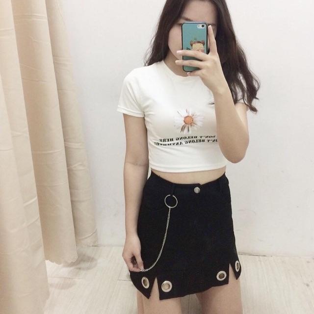 Áo thun croptop bông cúc