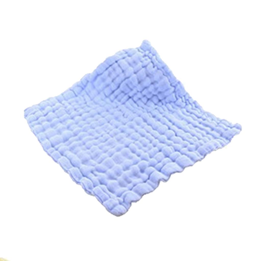 Pure Cotton Infant Face Hand Bath Saliva Towel Baby Bibs Handkerchief blue