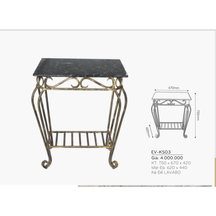 Kệ đặt lavabo , kệ sắt mỹ nghệ mặt đá tự nhiên