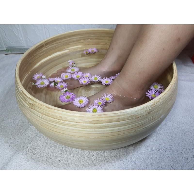 chậu tre ngâm chân+ bát ngâm tay dùng cho spa, tiệm nail