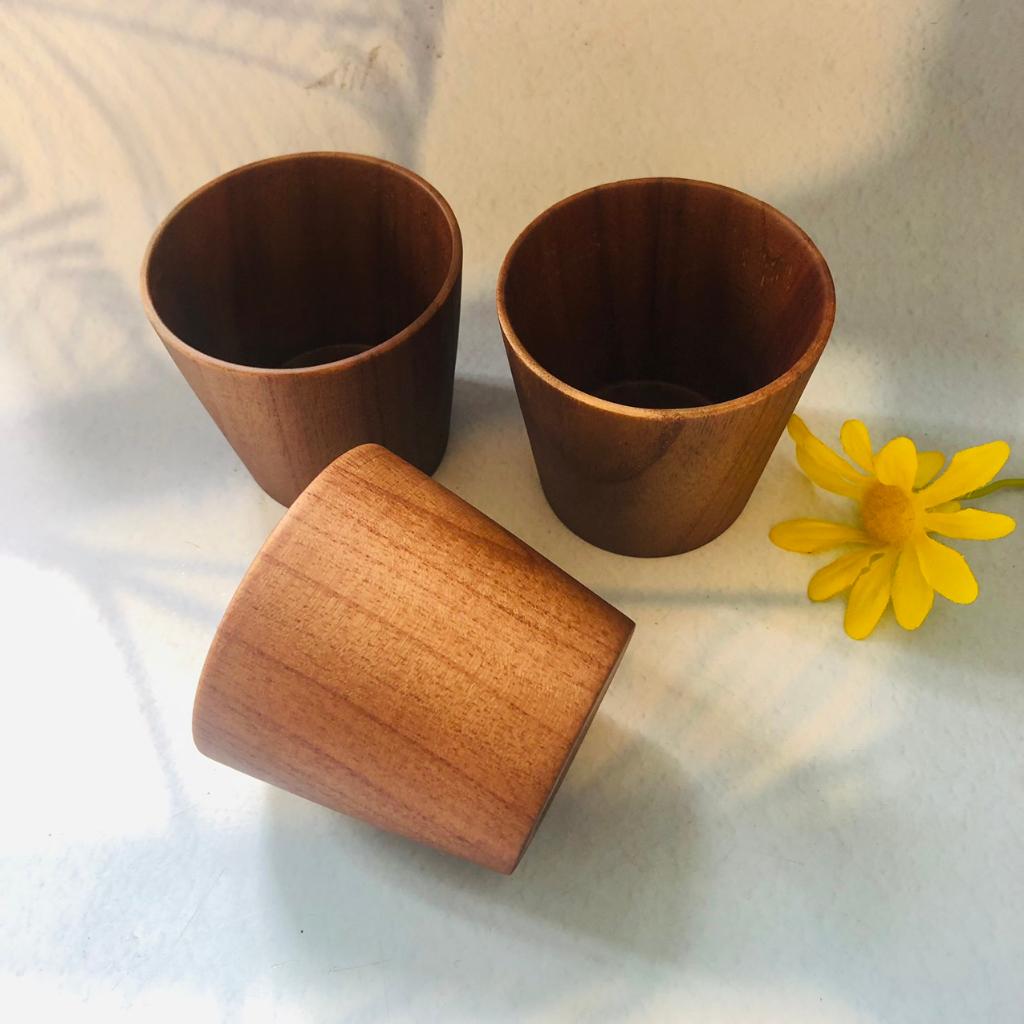 Cốc Gỗ Xoan Thân Trụ 7x8 cm Màu Chocolate , Cốc Uống Trà, Cà Phê, Basic Style, Chụp Ảnh Trang Trí