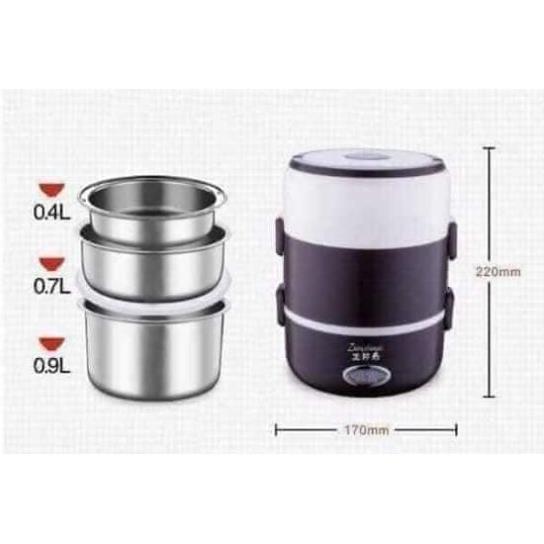 Cặp Lồng Cắm Điện 3 Tầng ruột inox Cao Cấp Giữ Nóng Thức Ăn Liên Tục Nhiều Giờ