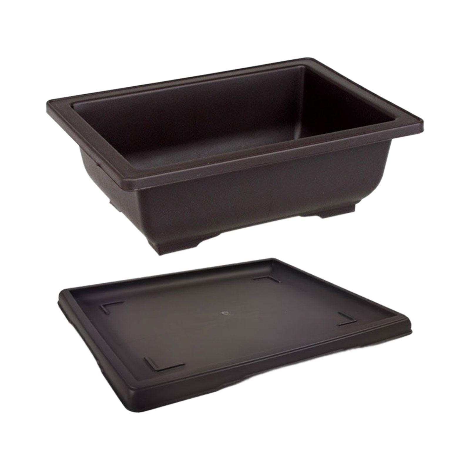 Training Pots with Tray Flowerpots Potted Sturdy Plants Growing Pot Bonsai Training Pots Multifunction Large for Office Table Indoor Balcony