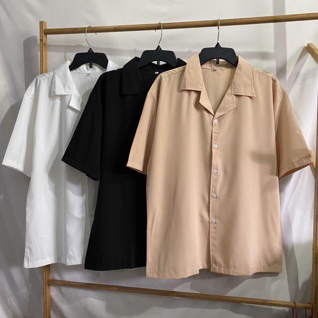 Áo sơ mi ngắn tay cổ vest MANTONI, Áo sơ mi nam nữ unisex chất lụa siêu thoáng mát (SM.CVEST