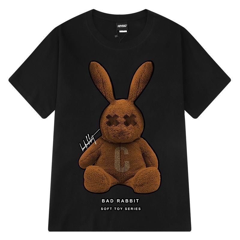 Áo thun tay lỡ dáng Unisex form rộng phong cách Ulzzang hình thỏ rabbit