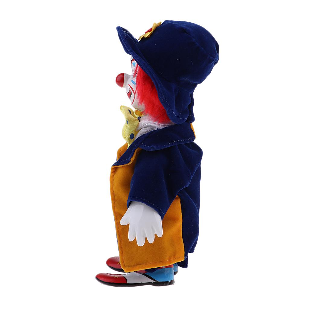7 Inch Porcelain Smiling Clown Doll Wearing Colorful Outfits, Funny Harlequin Doll, Circus Props, Halloween Decor