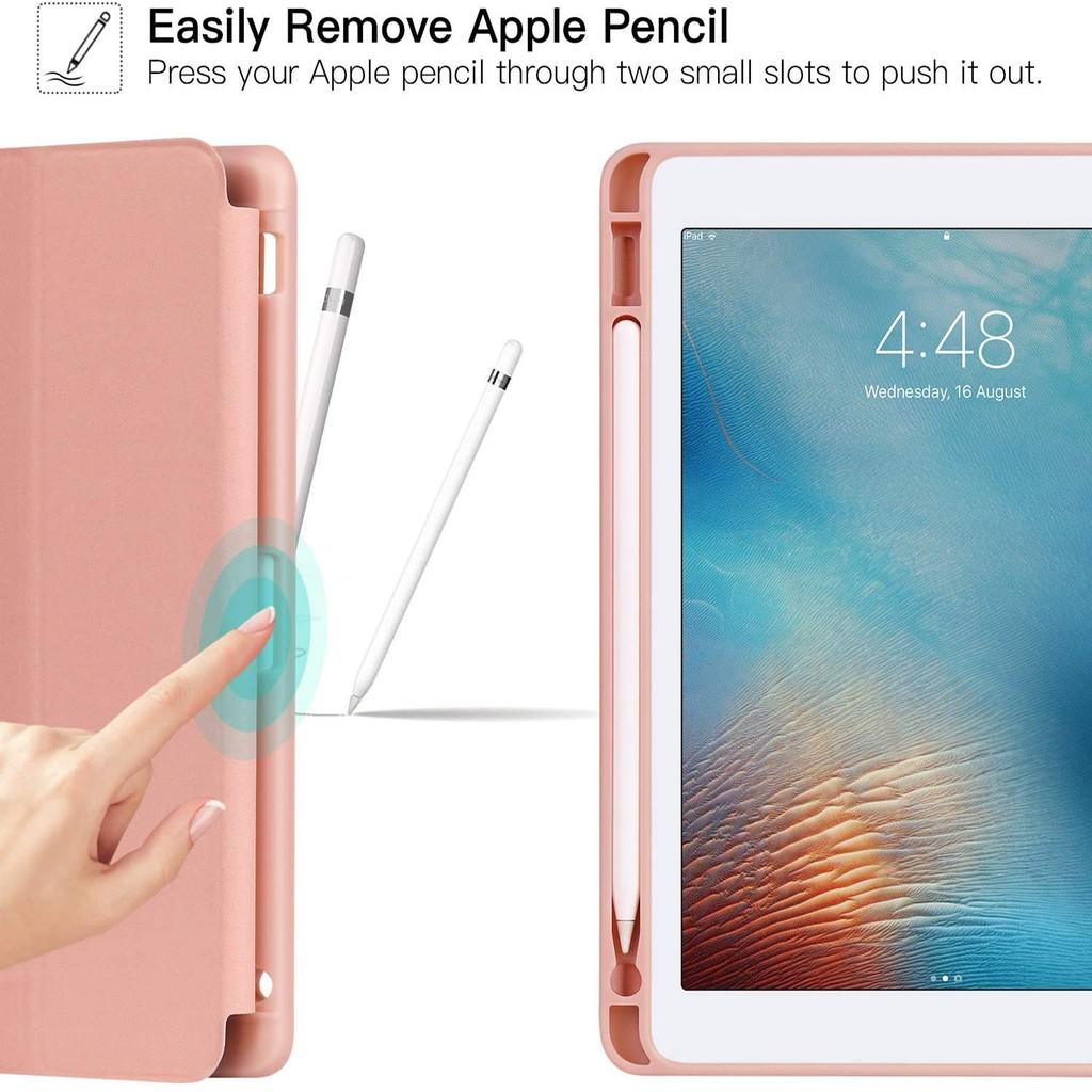 bao da ipad mini5 mini4 air 3 2 1 pro 10.5/10.2/9.7 ipad gen 8 7 6 5 2020/2019/2018 Chức năng đánh thức và ngủ tự động với khay đựng bút