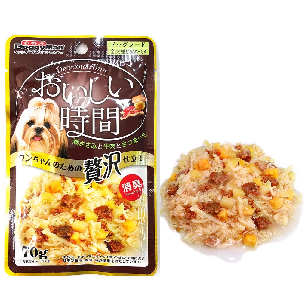 Pate DoggyMan cho chó vị thịt gà bổ sung thịt bò và khoai lang