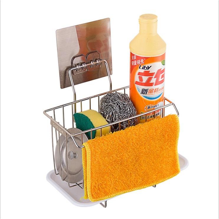 Kệ Đựng Miếng Rửa Chén Inox Dán Tường Siêu Chắc