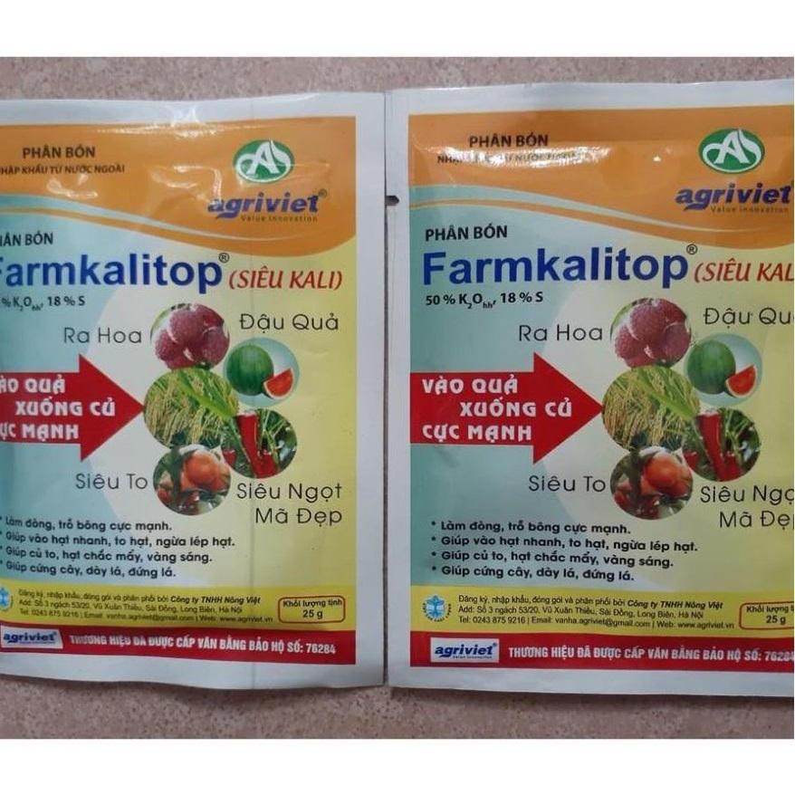 PHÂN BÓN FARMKALITOP GÓI 25G - RA HOA ĐỒNG LOẠT, QUẢ TO MÃ ĐẸP