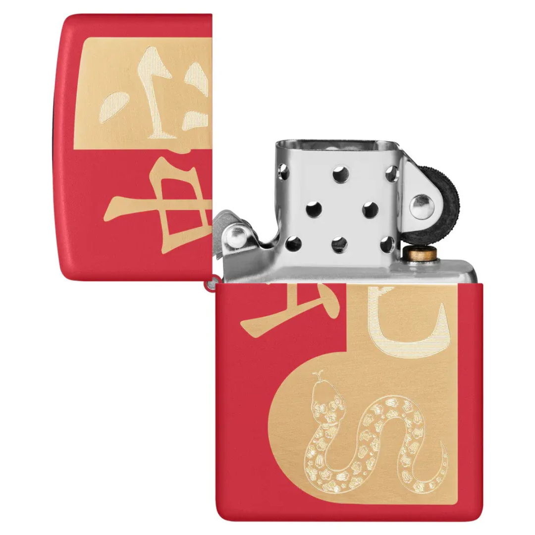 Bật lửa Zippo Year of the Snake 2025 - Phiên Bản Năm Con Rắn Đỏ Nhám Khắc Laser Chính Hãng Mỹ, Quà Tặng Phong Thủy
