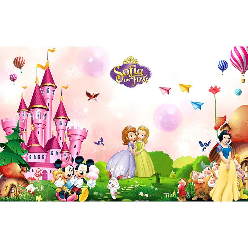 Tranh công chúa HD Disney trang trí phòng bé gái H20171206143327506-tc6 tự chọn mẫu 80 x 50 cm kim sa