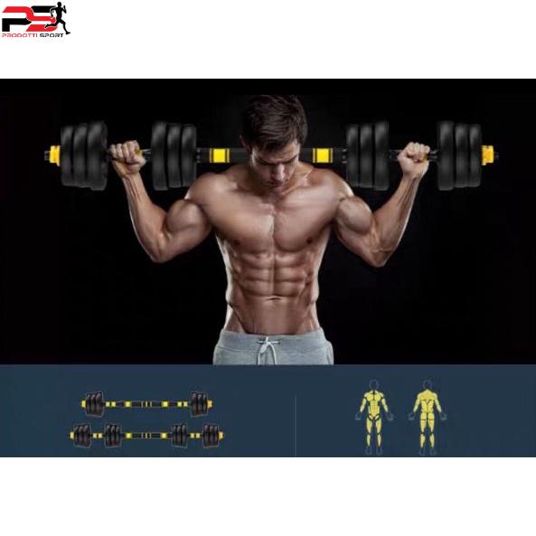 Bộ Tạ tay 40KG 2 in 1 kết hợp tạ đẩy tạ đòn, dụng cụ tập gym đa năng