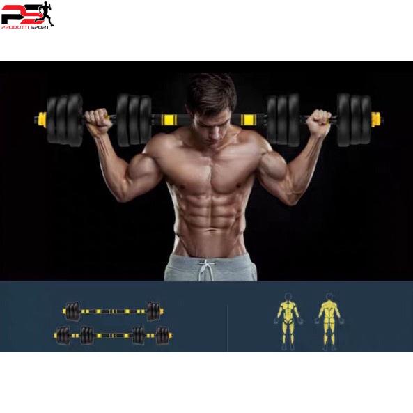 bộ Tạ tay 40KG 2 in 1 kết hợp tạ đẩy tạ đòn, dụng cụ tập gym đa năng