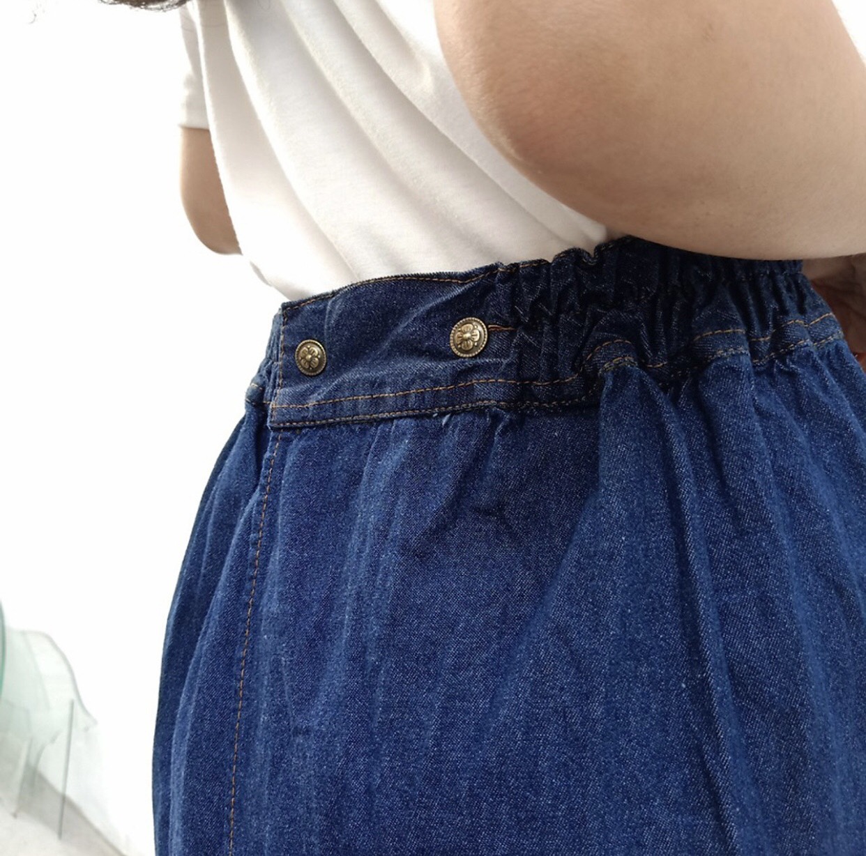 Váy chống nắng Jean Trơn Cao cấp Chống tia UV 100% có Nút bấm Kim loại