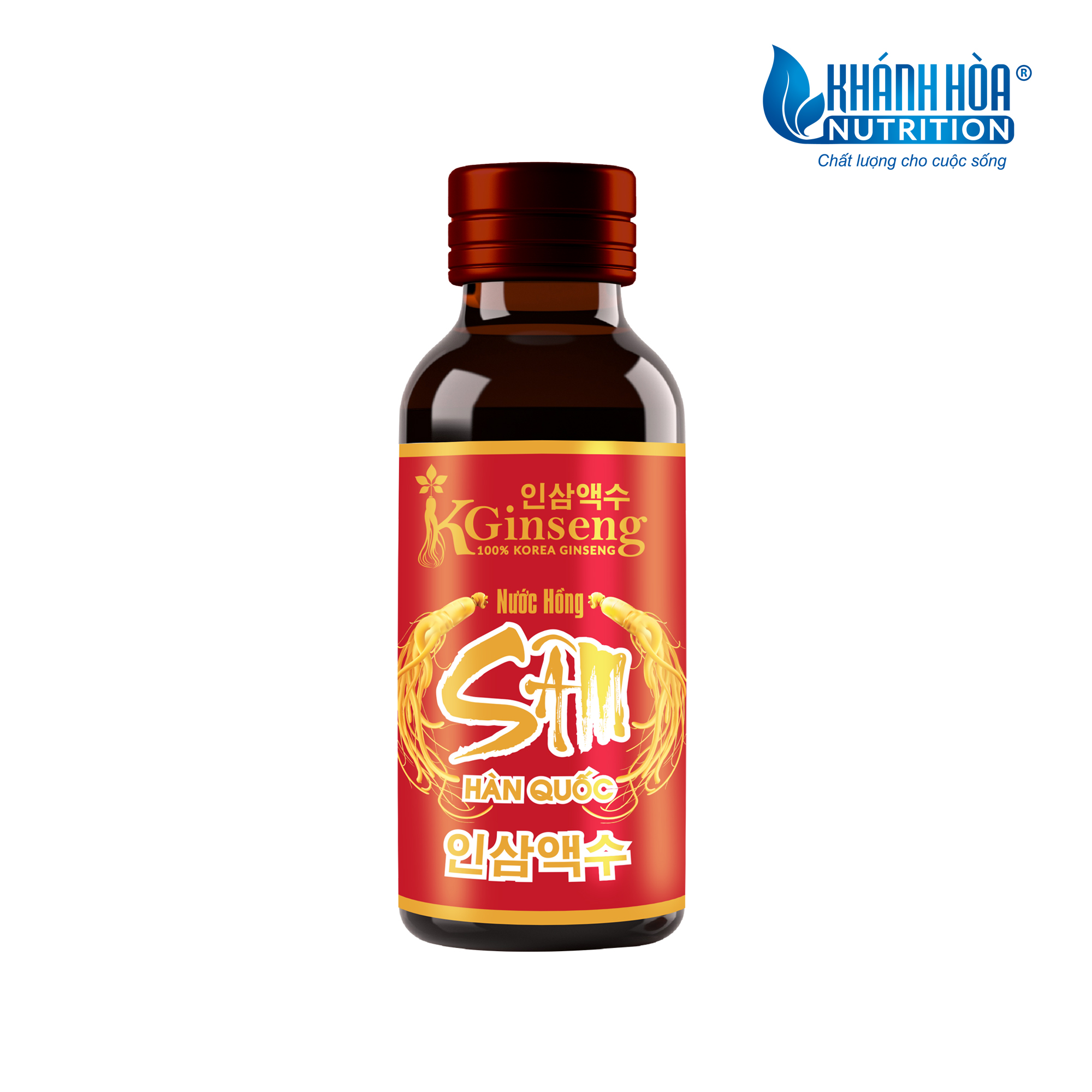 Nước Hồng Sâm Hàn Quốc 6 Năm Tuổi 100% - Khánh Hòa Nutrition - Hộp 6 Lọ/ Hộp 8 Lọ x 100 ML