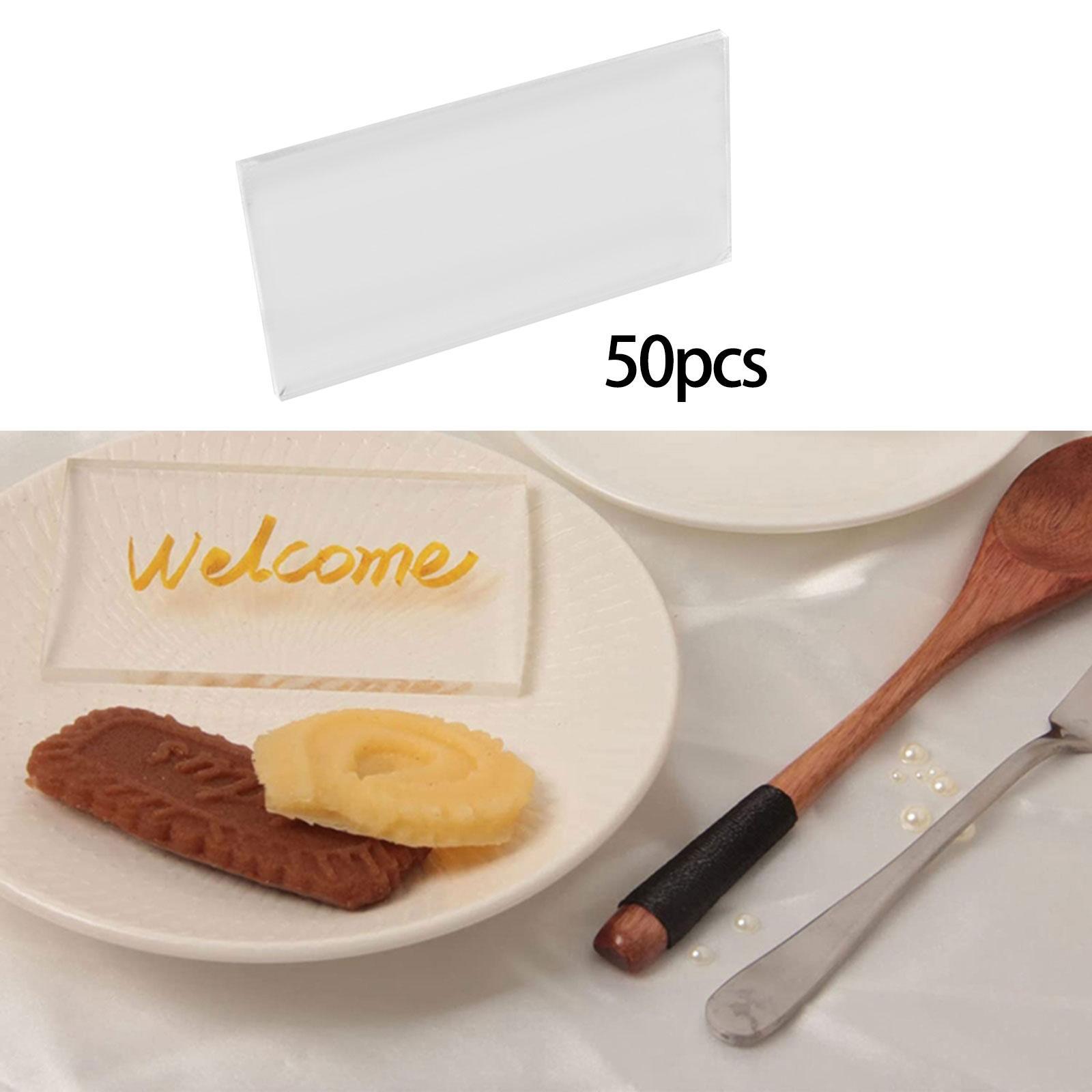 Clear Acrylic Place Cards for Wedding, DIY Message Cards, Acrylic Blank Table Number Cards, Wedding Seating Chart Cards for Party Wedding Reception