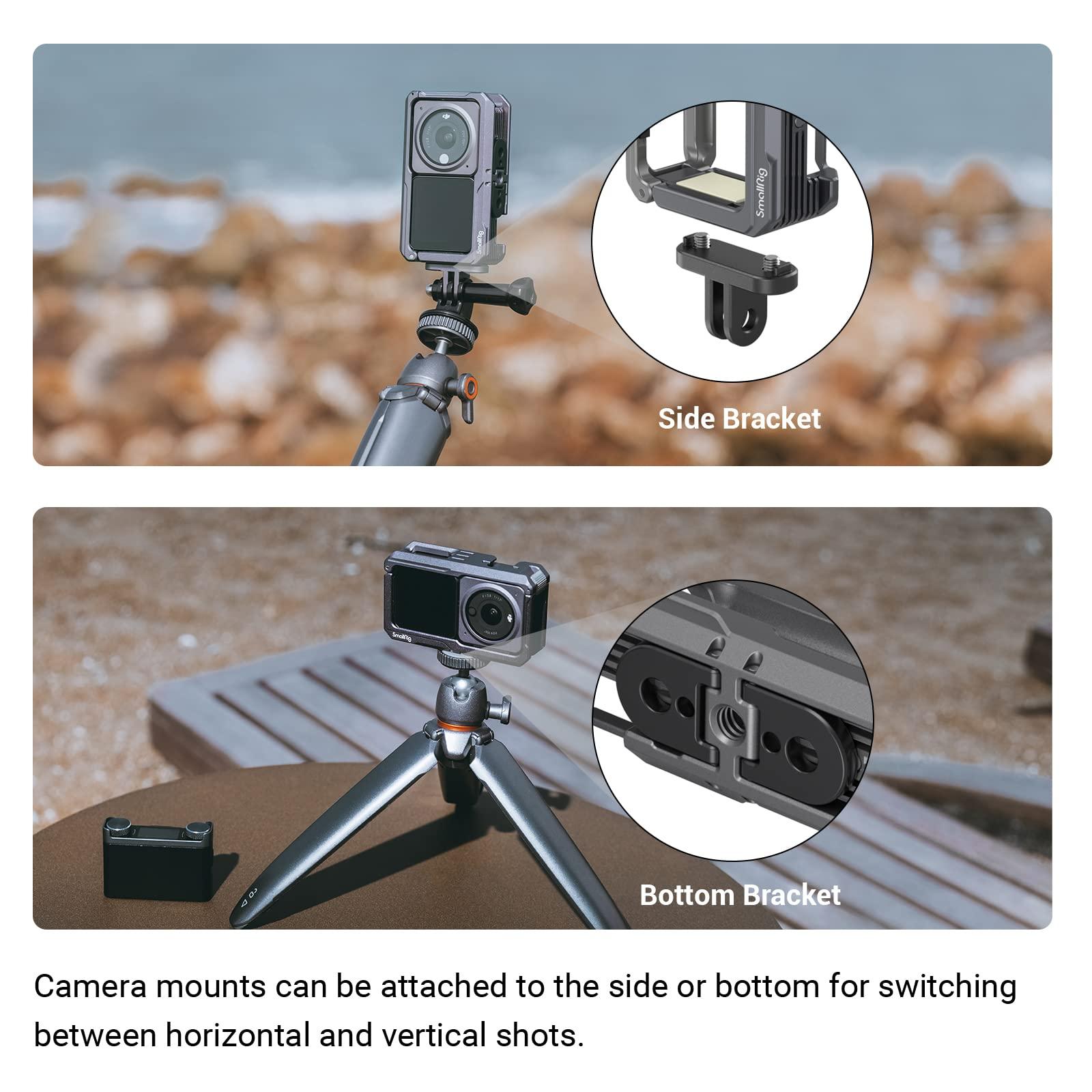 Máy ảnh hành động từ tính Smallrig cho DJI Action 2 Camera thể thao Chồng đầy đủ với khóa phát hành nhanh Micrô đèn LED LED