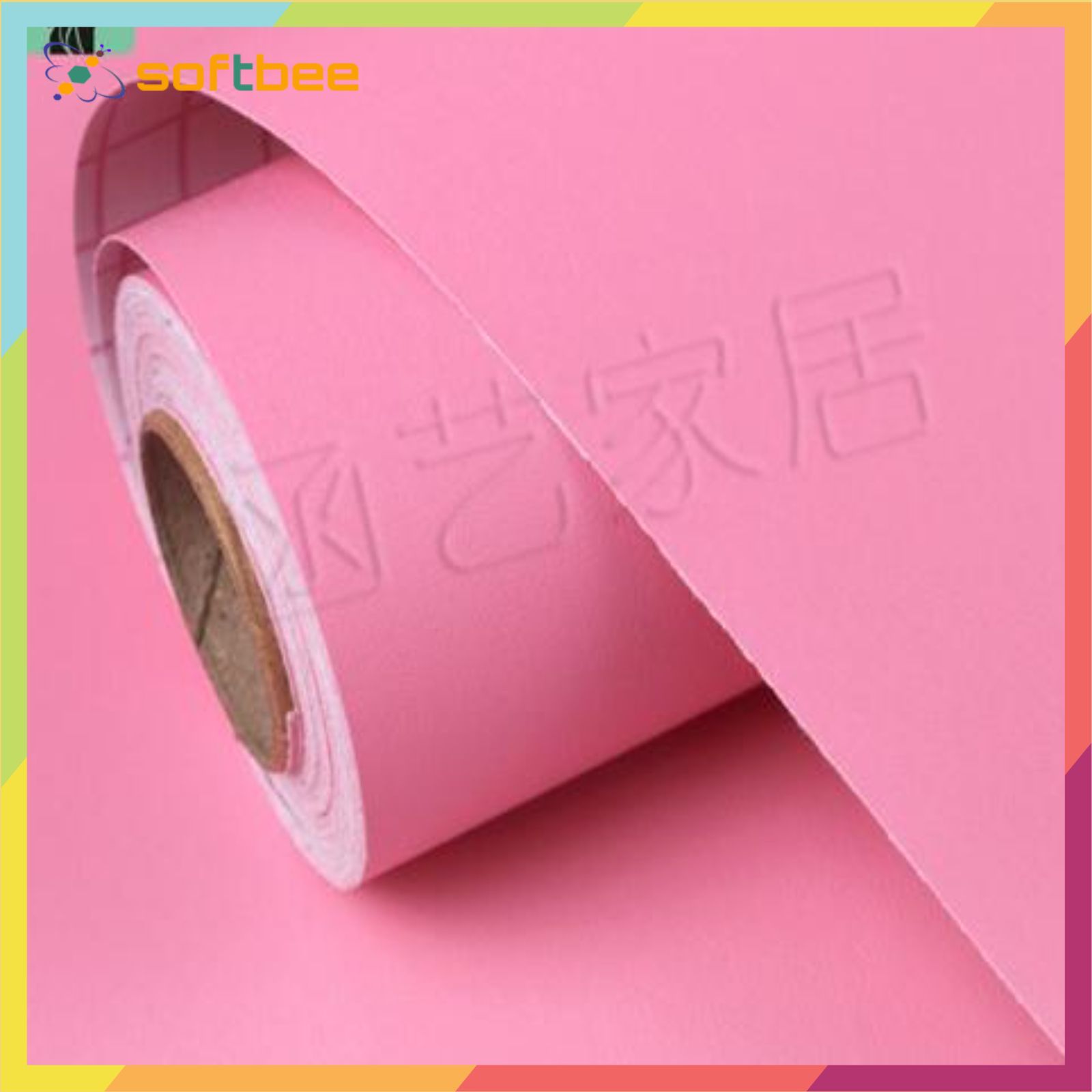 Decal dán tường màu hồng trơn, kích thước 0.45m x 10m / cuộn có sẵn keo mặt sau
