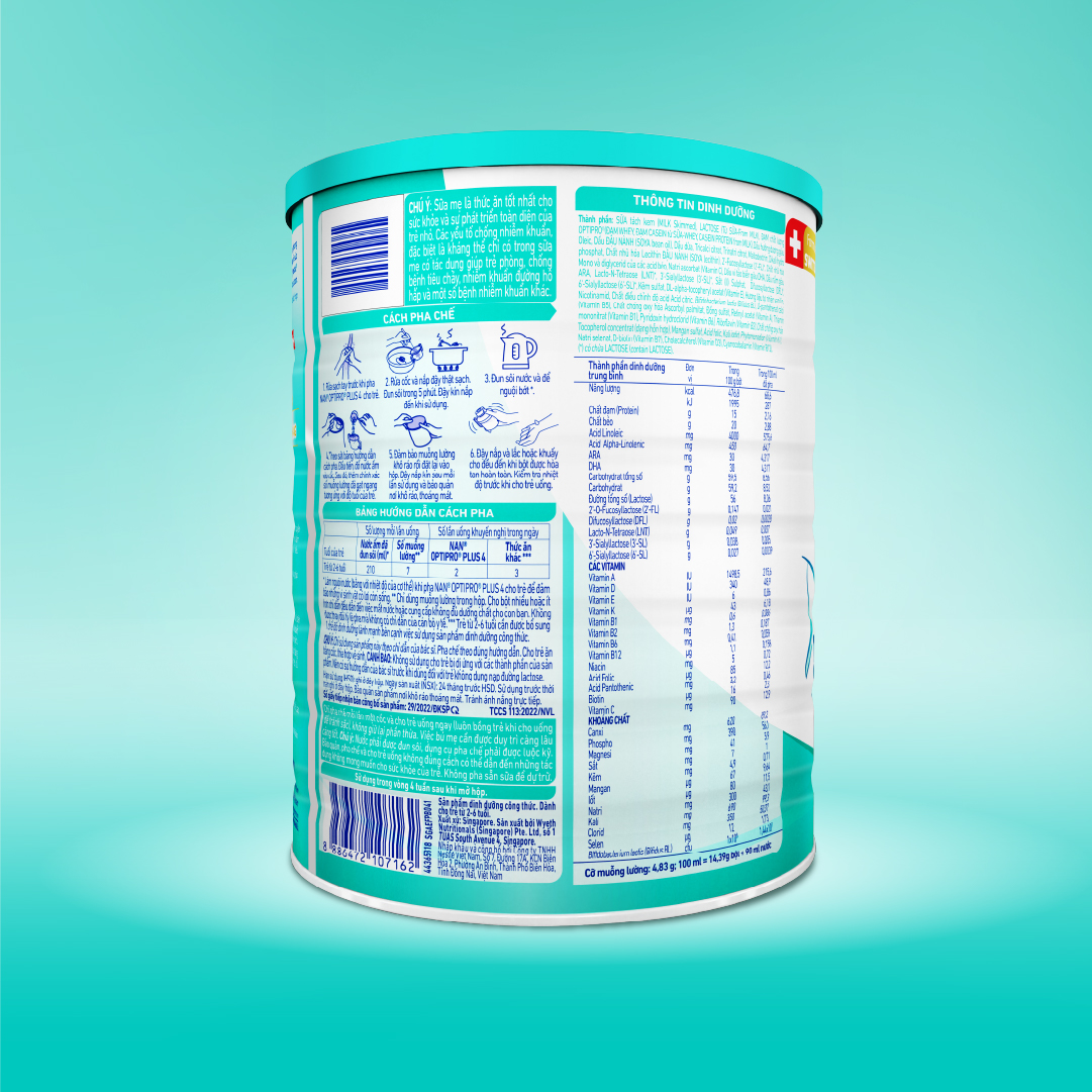 Bộ 2 Lon Sữa bột Nestlé NAN OPTIPRO PLUS 4 1500g/lon với 5HMO giúp tiêu hóa tốt + Tăng cường đề kháng (Bé 2-6 tuổi) - Tặng Ấm đun siêu tốc Kalpen