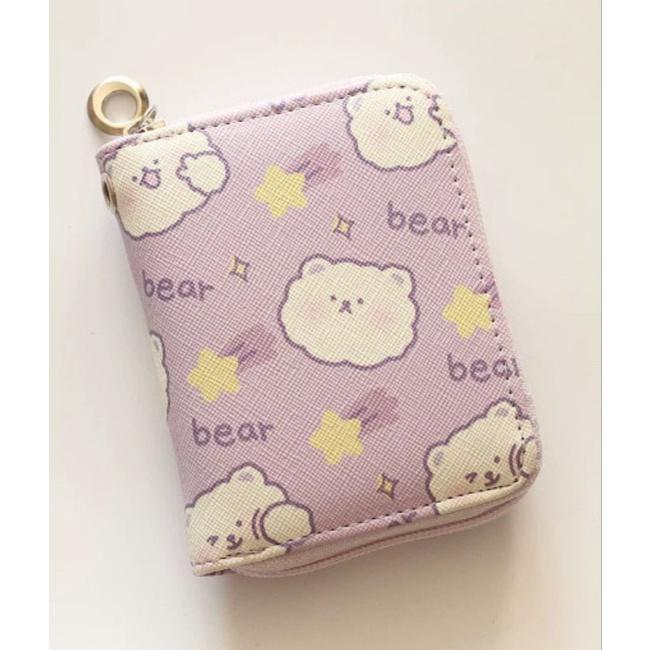 Ví Da Mini Cầm Tay 10 Ngăn Họa Tiết Chú Gấu 9 Mẫu Trà Sữa Ngộ Nghĩnh Bóp Nữ Da PU Cute Hot Trend