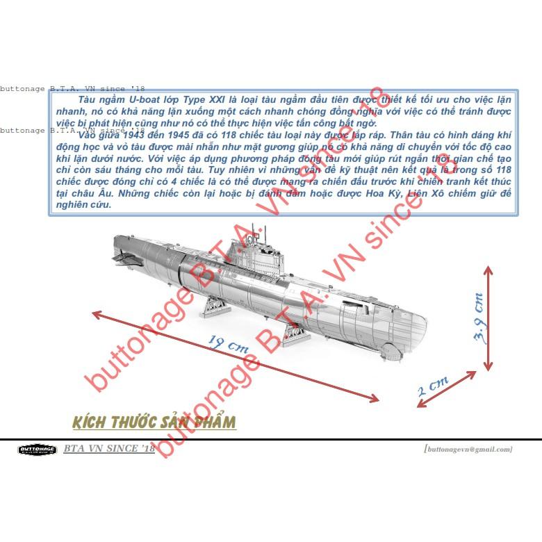 Mô Hình Lắp Ráp 3d Tàu Ngầm U-boat Type XXI
