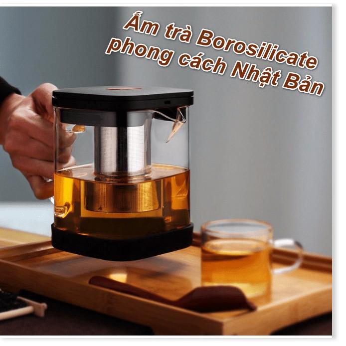 Bình pha trà thỏi lọc Borosilicate phong cách Nhật Bản cao cấp