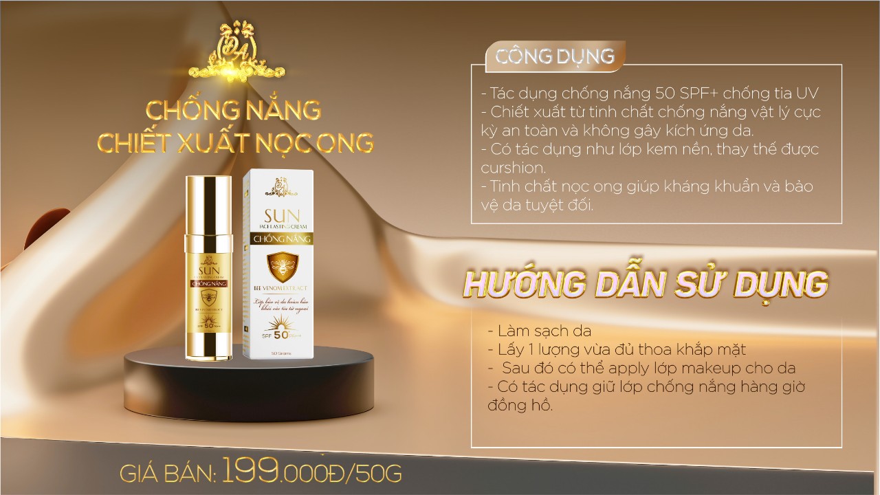 Chống Nắng Sun Face Lasting Cream Collagen X3 Đông Anh, Chiết Xuất Nọc Ong, Chống Nắng Vượt Trội Kết Hợp Dưỡng Da Bên Trong, 50gr