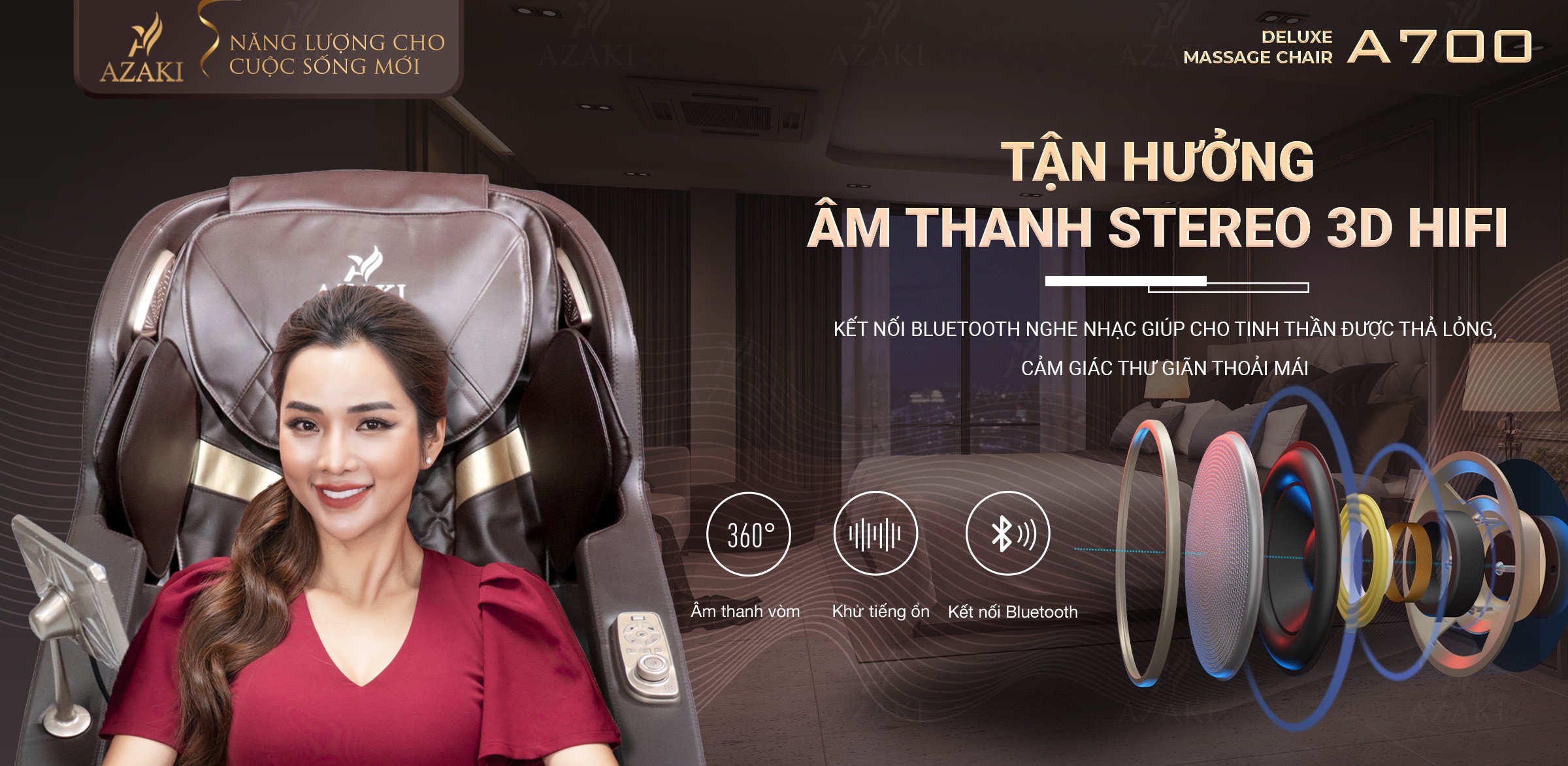 Ghế Massage Toàn Thân Cao Cấp 3D AZAKI A700