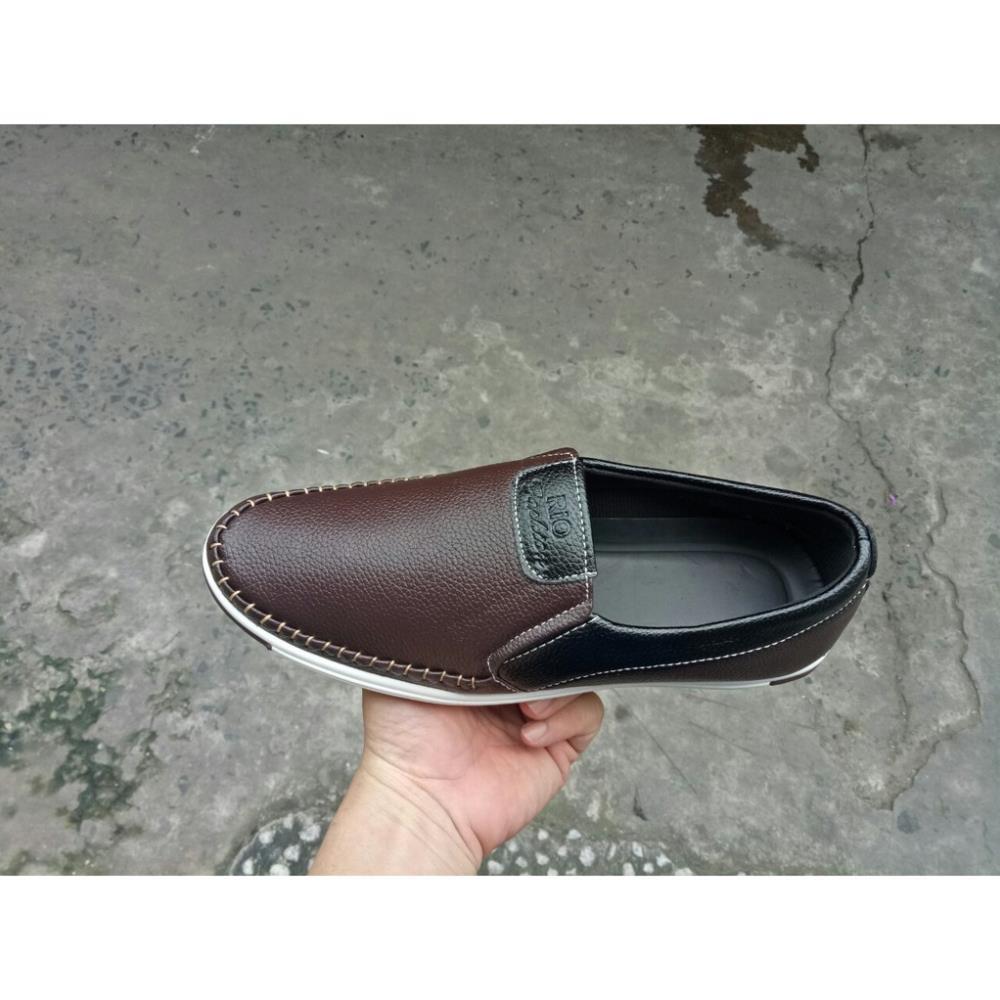 Giày lười nam da mềm 2 màu nâu và đen (L22)