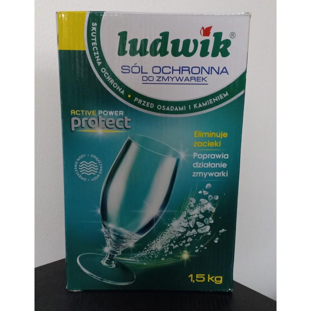 Combo Muối rửa bát LUDWIK 1.5 KG +Bóng Alio 1000ml dùng cho Máy