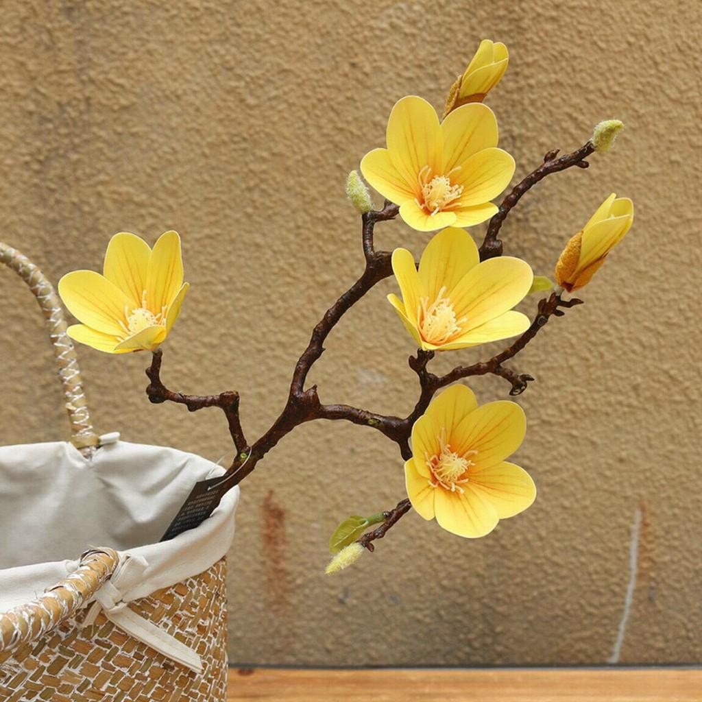 Hoa mộc lan cao su loại xịn, Cây giả decor trang trí nhà cửa nội thất phòng khách phòng ngủ