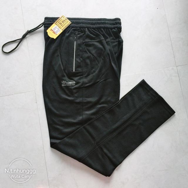 Quần nỉ nam trung niên quần măc nhà hàng chất đep size to túi khoá ống suông