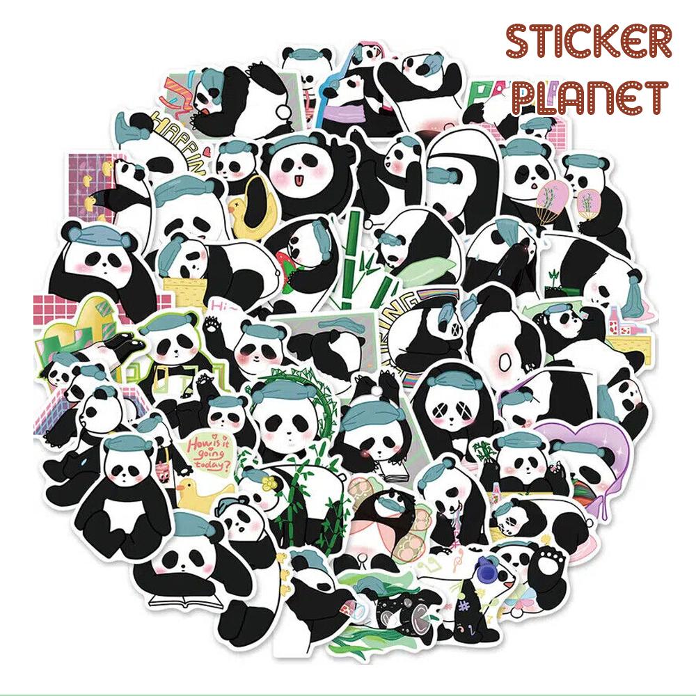 Sticker gấu trúc trang trí mũ bảo hiểm, đàn, guitar, ukulele, điện thoại, sổ tay, note book