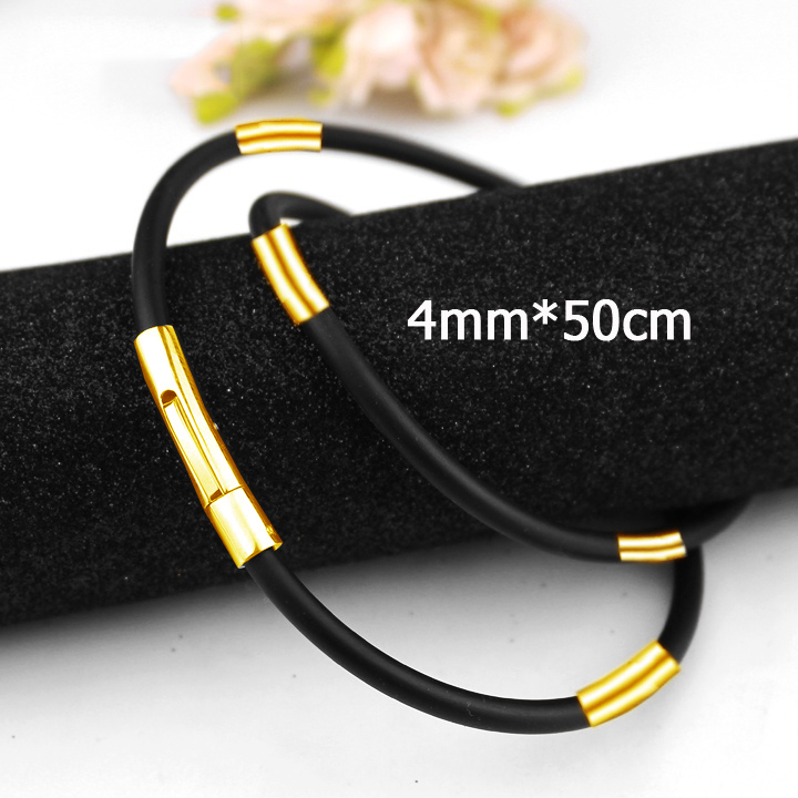 Dây chuyền cao su cao cấp khóa vip bọc khoen inox màu vàng sang trọng, đẳng cấp vô cùng