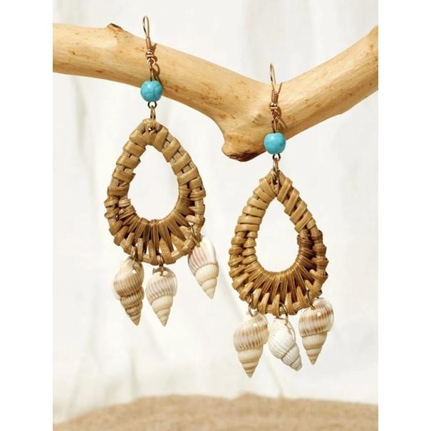 Bông tai thả mây hình giọt nước vỏ ốc Tiệm nhà Sakj