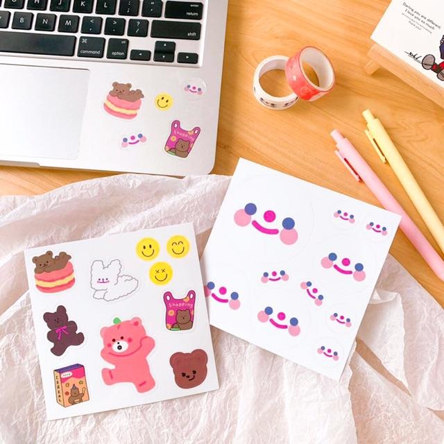 Sticker dán trang trí MILKJOY - Nhãn dán thỏ Fluffy Rabbit - Sticker gấu Bear