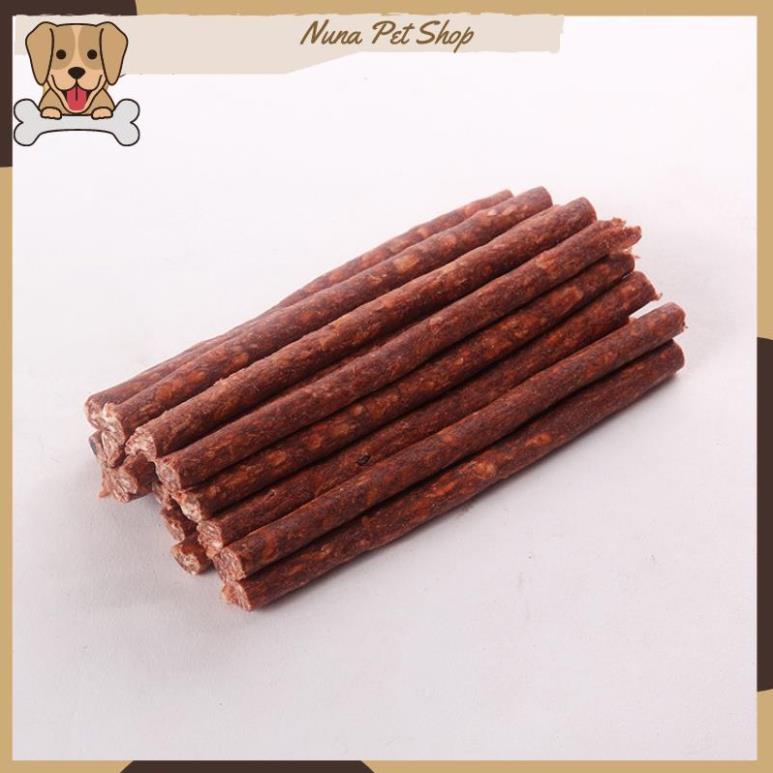 Đồ ăn vặt xương gặm sạch răng cho chó - Xương que tròn nhiều màu 12cm