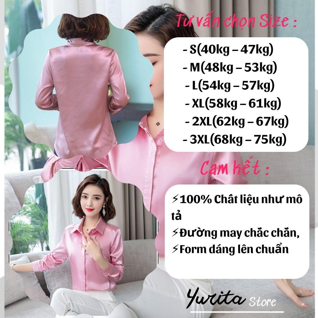 Áo Sơ Mi Nữ Công Sở Màu Hồng Cổ Đức YURITA Kiểu Hàn Quốc Vintage Ulzzang Form Rộng Dài Tay Đẹp Chất Lụa Cao Cấp A2V