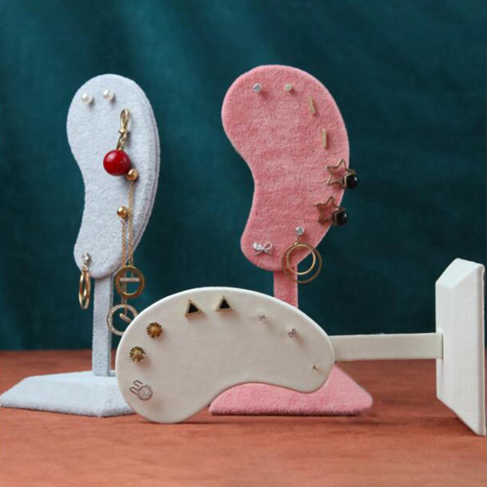 4x Earring Display Stand Muti-purpose Unique Ear-Shape Ear Studs Organizer Holder Bedroom Decor