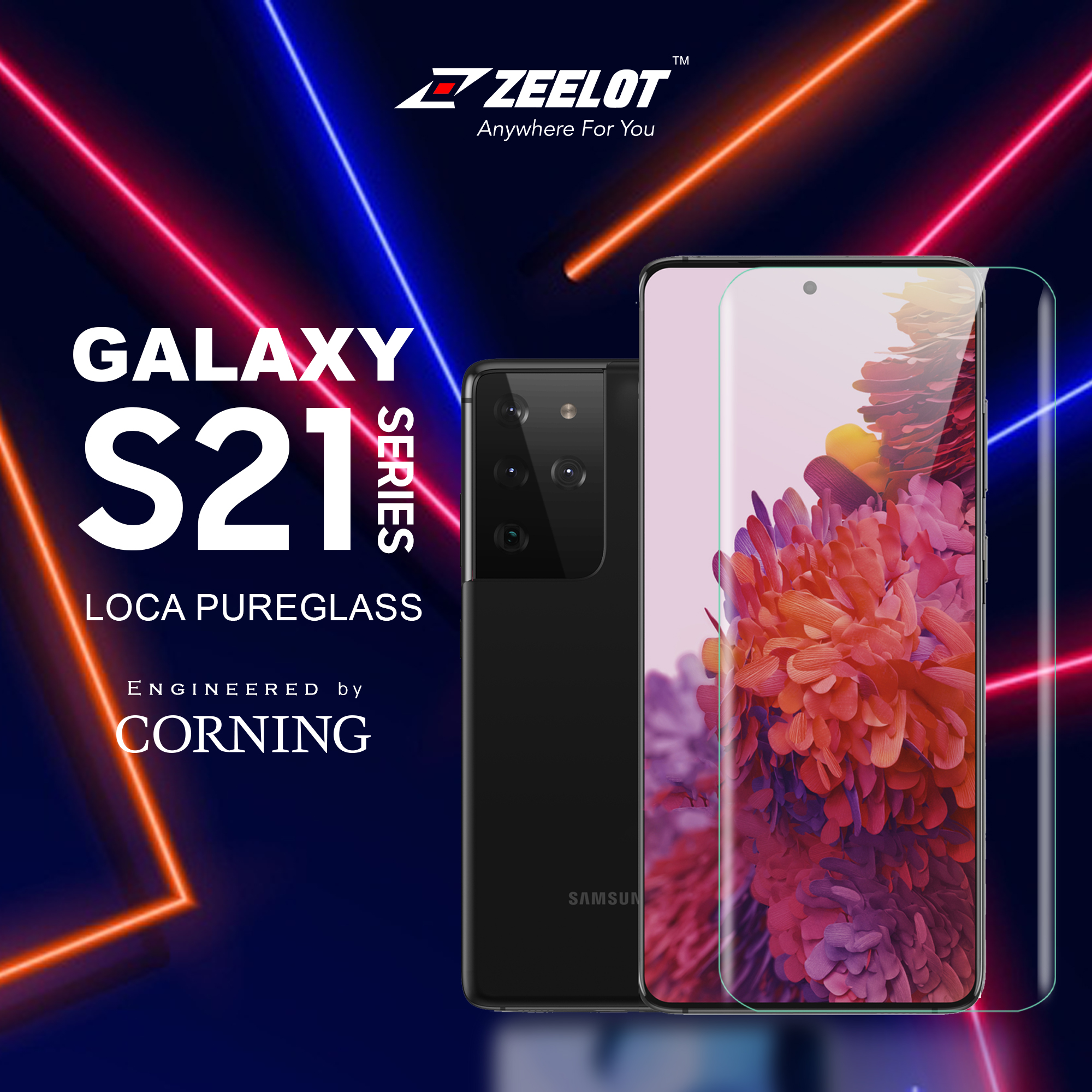 Miếng Dán Cường Lực ZEELOT UV LOCA Trong cho Samsung S21 Ultra/ S21 Plus_ Hàng Nhập Khẩu