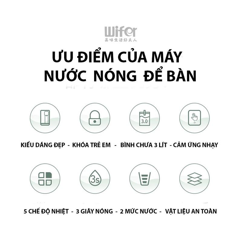 BÌNH NƯỚC NÓNG ĐỂ BÀN 3 LÍT, 5 CHẾ ĐỘ, PHÍM CẢM ỨNG BÌNH SIÊU TỐC