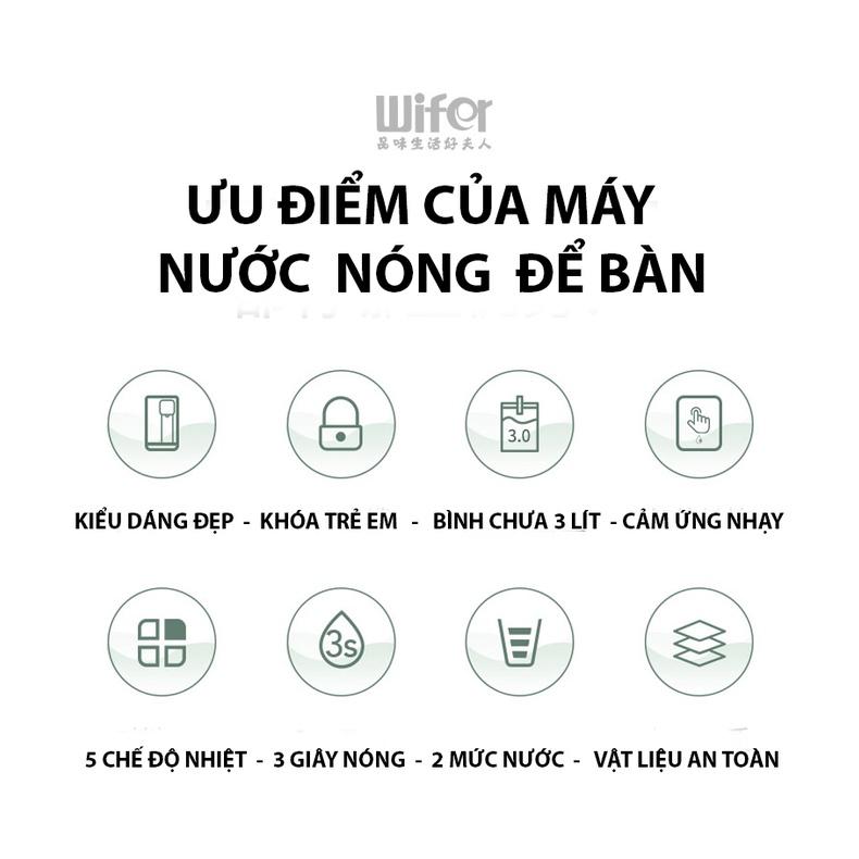 BÌNH NƯỚC NÓNG ĐỂ BÀN 3 LÍT, 5 CHẾ ĐỘ, PHÍM CẢM ỨNG  [ MÁY NƯỚC NÓNG ĐỂ BÀN  ] BÌNH SIÊU TỐC