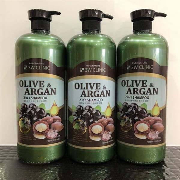 Dầu gội Olive & Argan 2 trong 1 3W CLINIC OLIVE&ARGAN 2 IN 1 SHAMPOO