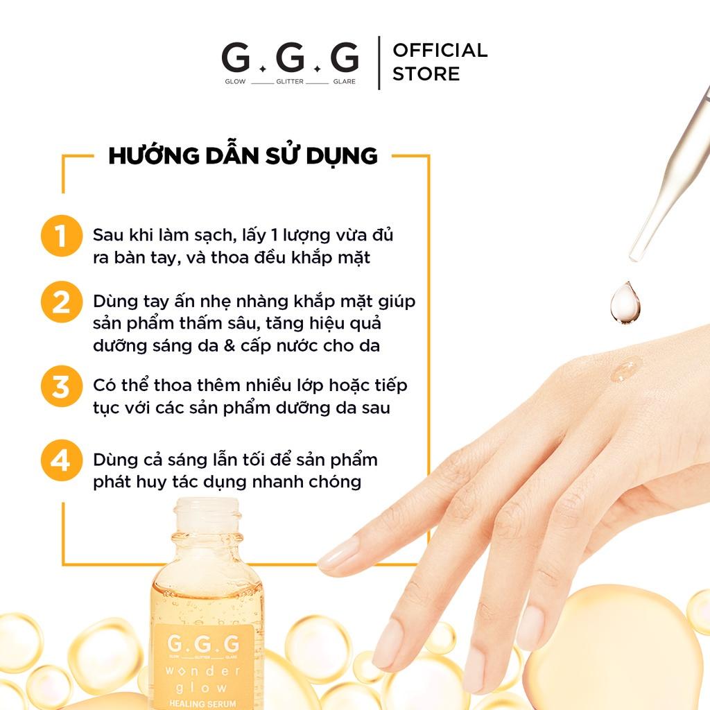 Tinh Chất HA &amp; Vitamin C Dưỡng Sáng Mờ Thâm Mụn GGG Wonder Glow Healing Serum 30ml